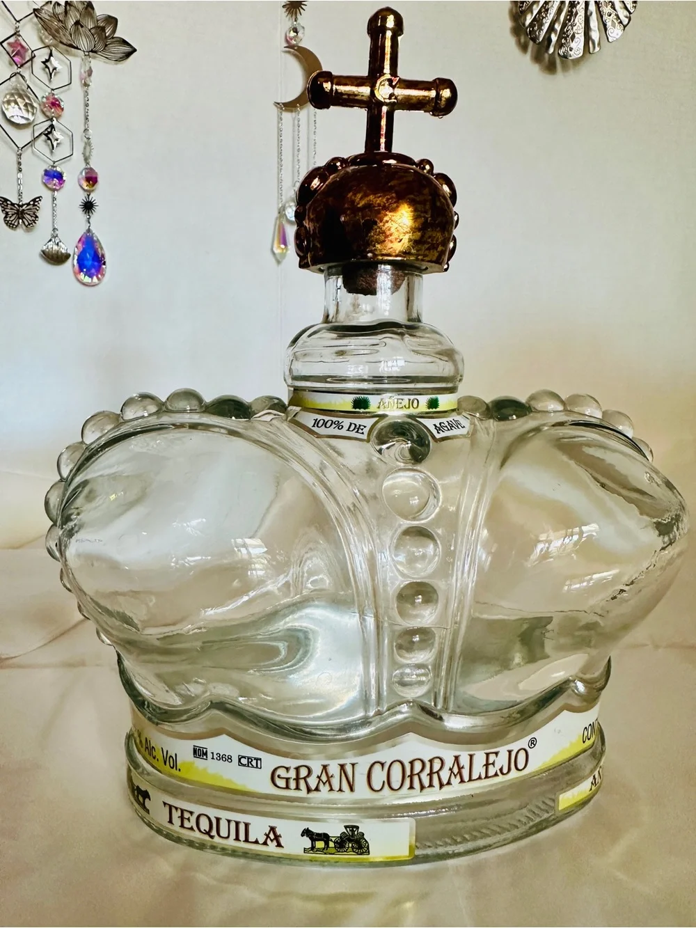 Gran Corralejo Añejo Crown Tequila Decanter & Stopper. Rare Empty Bottle